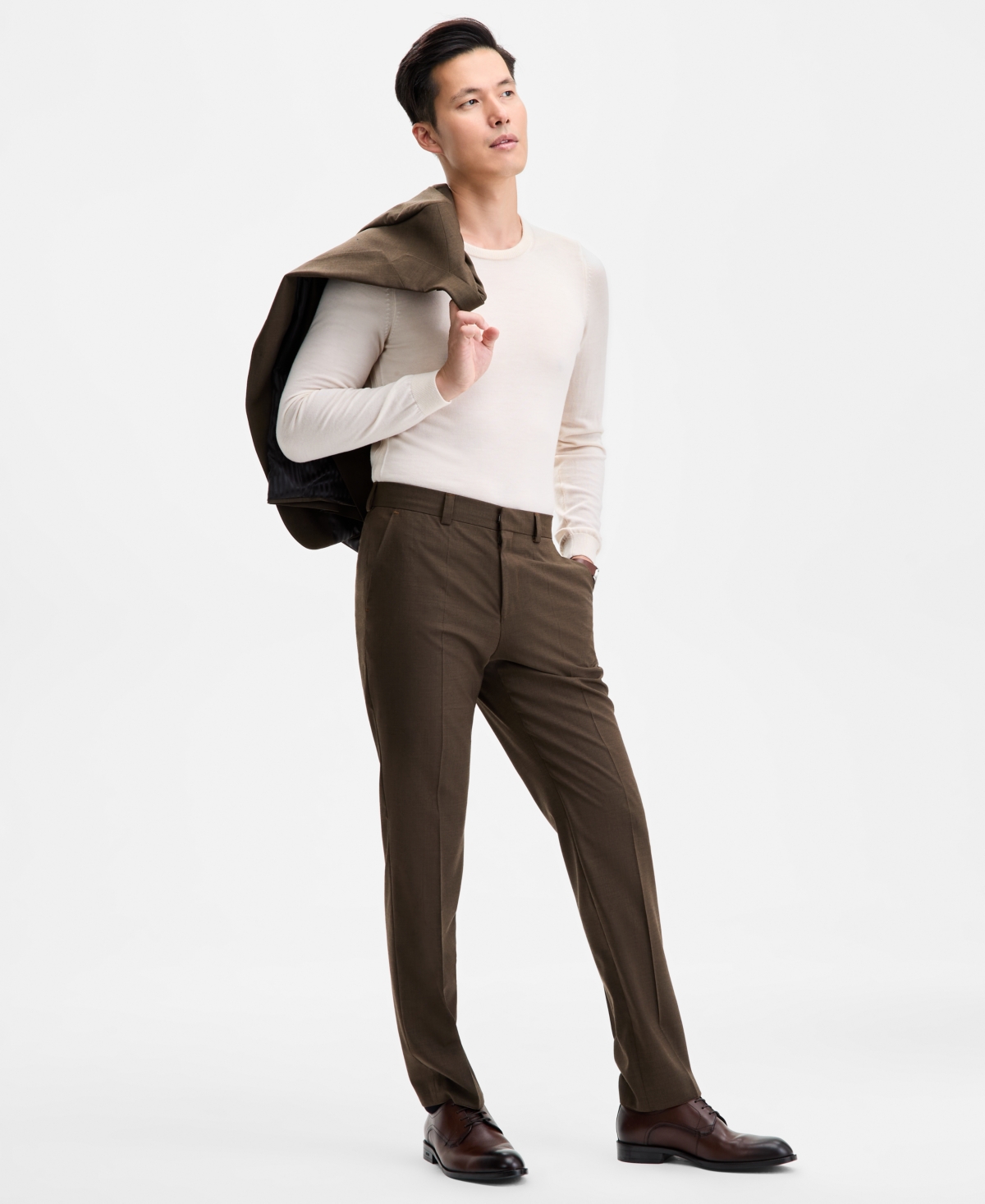 Hugo Boss Hugo By  Men's Modern-fit Solid Suit Pants In Brown