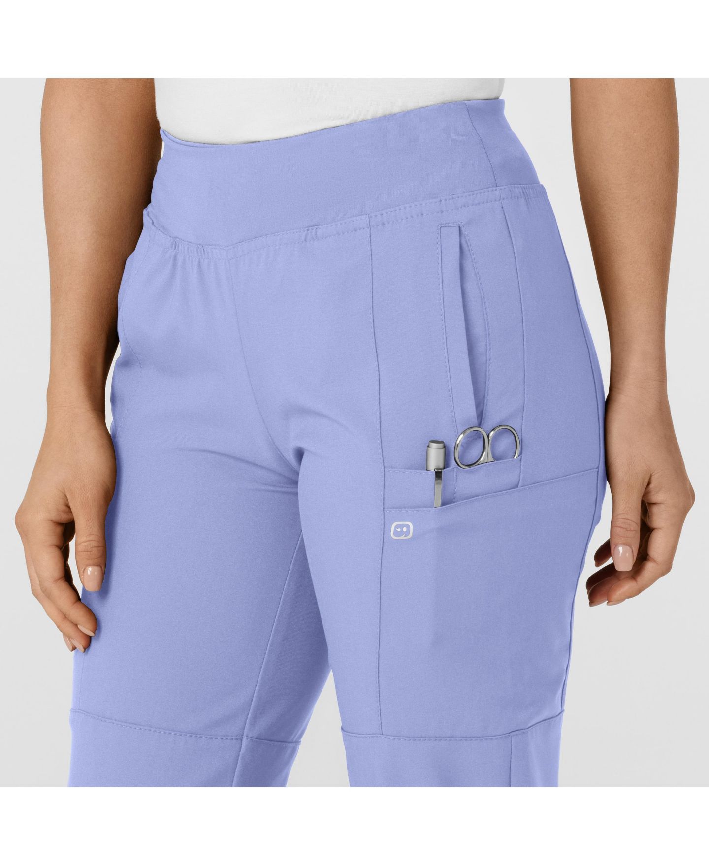 Женские брюки Wink Petite W123 Comfort Waist Cargo Jogger Scrub, цвет: Синий — фото 6