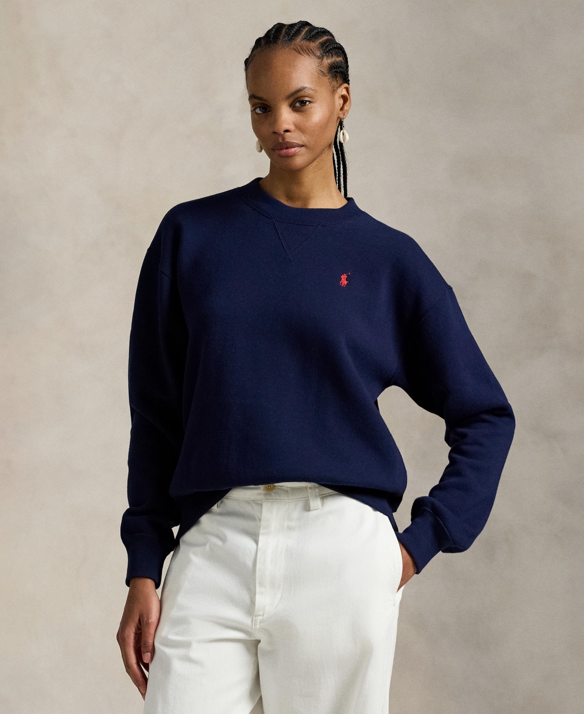 Polo Ralph Lauren Women's Fleece Crew Neck Sweatshirt In Blue