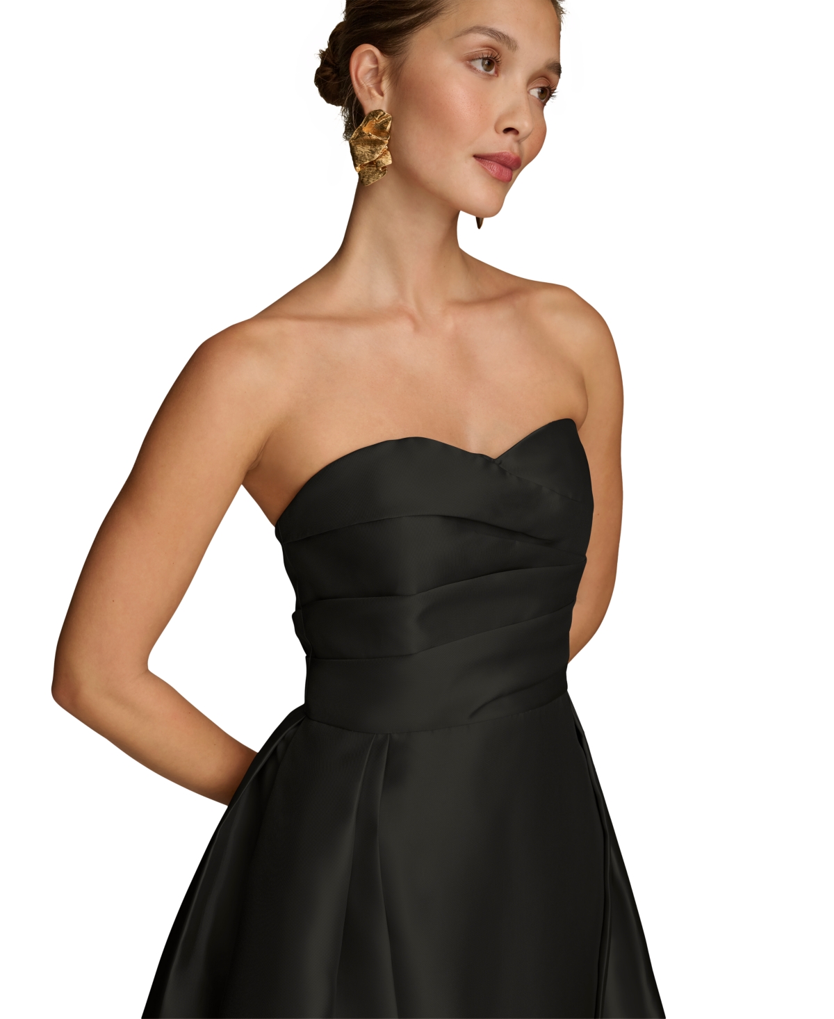 Donna Karan Women's Sweetheart-neck Pleated Gown