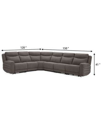 Kristyan 6-Pc. Fabric Sectional with 3 Power Motion Chairs, Exclusively at Macy's