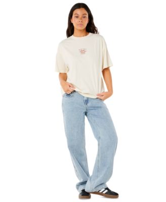 Juniors' Cotton Butterfly Crewneck T-Shirt