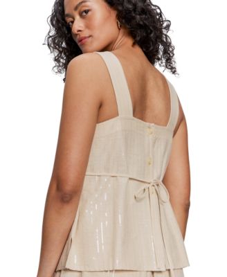 Women's Desert Square-Neck Sleeveless Sequin Top