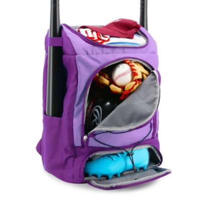 Athlete Backpack with Shoe Compartment Bat Holders and Night Visibility