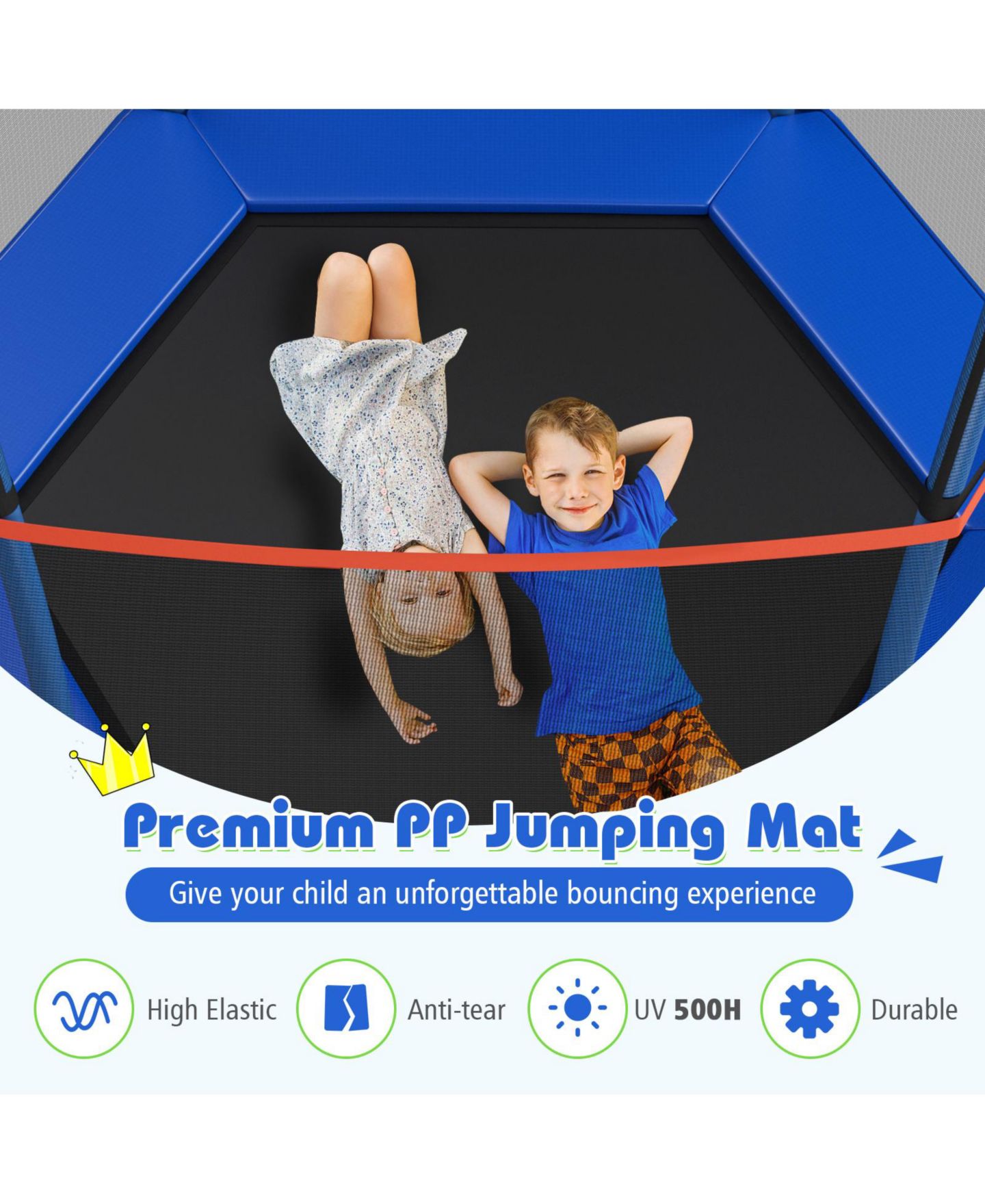 Детская игрушка Mecale 7 Feet Recreational Safety Net Trampoline, 1-3 Players, Ages 3+, цвет: Синий — фото 2