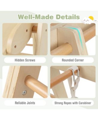 6-in-1 Wooden Kids Indoor Playground with Slide Climbing Net