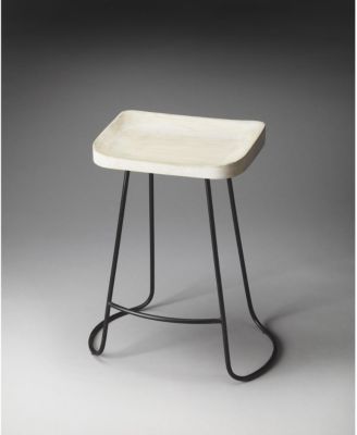 Wood and Iron Backless Counter Height Bar Chair