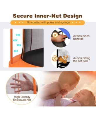 8 Feet Outdoor Unique Flower Shape Trampoline with Enclosure Net