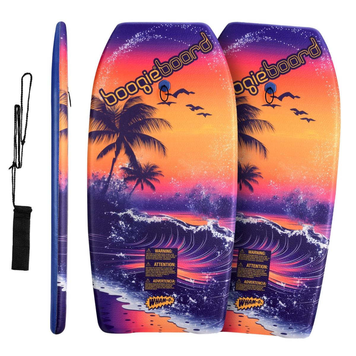 37&#x22; Body Board with Wrist Leash Fiberclad Cover Phuzion Core Crescent Tail, 2 Pack