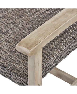 Classic 52 in. Wicker Outdoor Loveseat Features Acacia Wood Frame