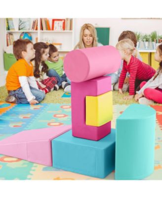 6 Pieces Foam Climbing Blocks Indoor Climb and Crawl Activity Playset with Rectangles