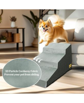 3-Step Non-Slip Sponge Dog Stairs for Small Dogs