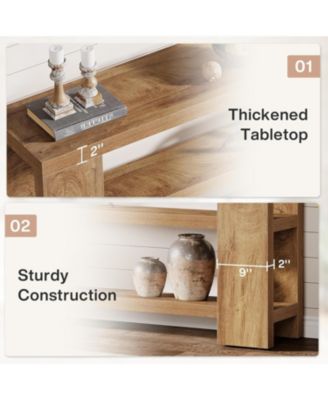 70.9-Inch Extra Long Console Table with Storage, Narrow Wooden Sofa Table Behind The Couch, Farmhouse 3-Tier Entry Foyer Table