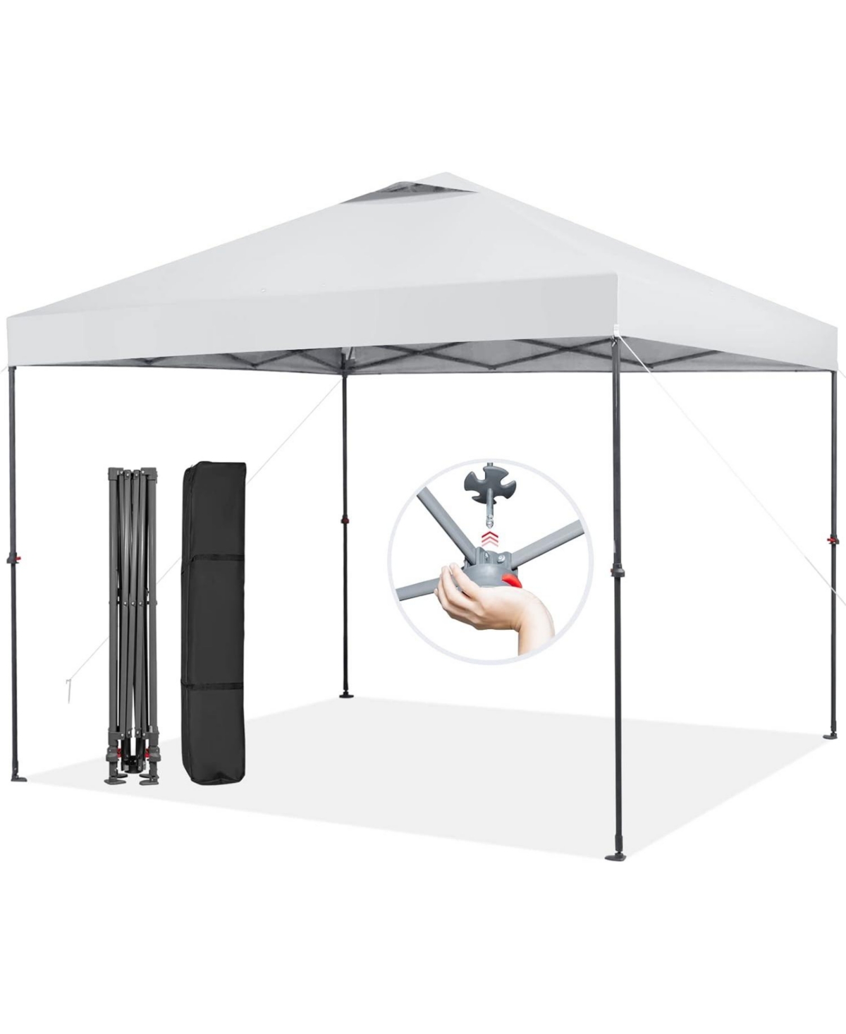 10 x 10 Feet Foldable Outdoor Instant Pop-up Canopy with Carry Bag - White