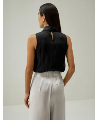 Women's Asymmetrical Sleeveless Cowl Neck Top