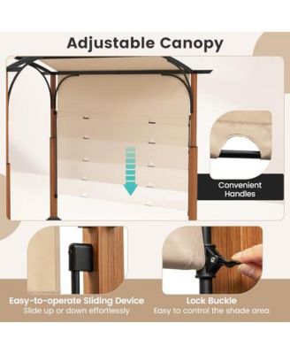 10 x 12 FT Outdoor Retractable Pergola with Retractable Canopy for Patio