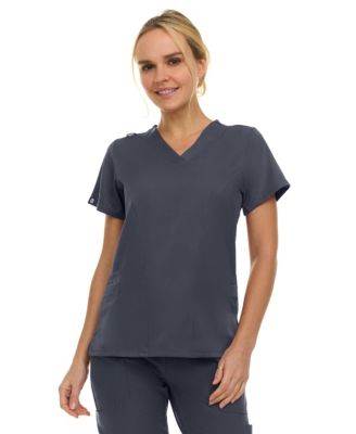 Women's Eleanor 3-Pocket Stretch V-Neck Scrub Top Shocking Pink Medium