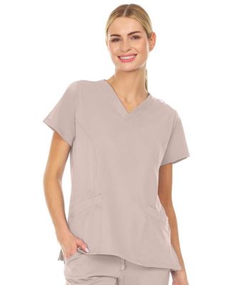 Women's Eleanor 3-Pocket Stretch V-Neck Scrub Top Shocking Pink Medium