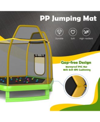 7 Feet Trampoline with Ladder and Slide for Indoor and Outdoor