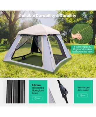2-4 Person Instant Pop-up Camping Tent with Removable Rainfly