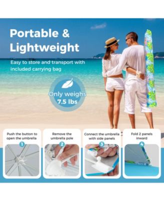 UPF50+ Sun Protection Beach Umbrella Tent with Portable Carrying Bag