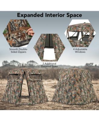 360° One Way See Through Ground Hunting Blind for Deer and Turkey Hunting