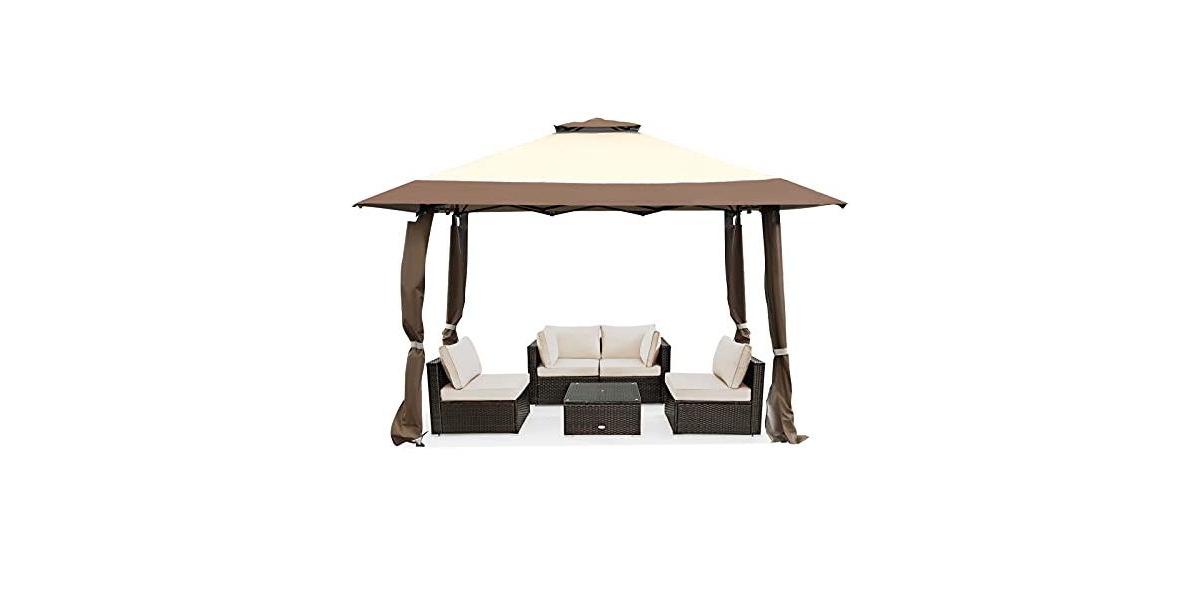 13 x 13 Feet Pop Up Gazebo Tent with Carry Bag for Patio Garden - Green