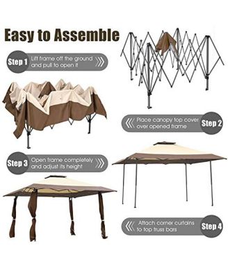 13 x 13 Feet Pop Up Gazebo Tent with Carry Bag for Patio Garden