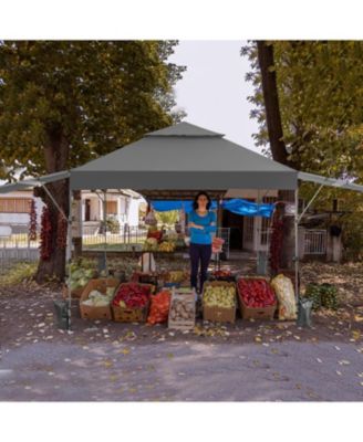 10 x 17.6 Feet Outdoor Instant Pop-up Canopy Tent with Dual Half Awnings