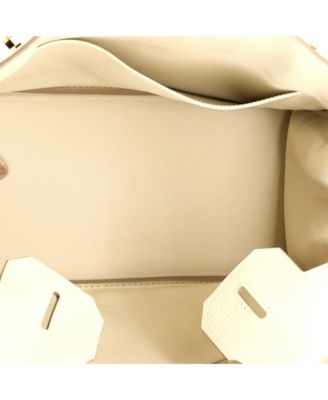 Pre-Owned Hermes Birkin 30 Handbag Light Clemence with Gold Hardware