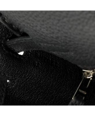 Pre-Owned Hermes Kelly 25 Handbag Black Togo with Palladium Hardware