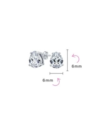 Teardrop CZ Solitaire Stud Earrings Gold Plated Sterling Silver