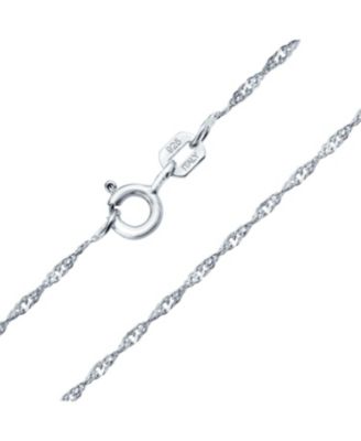 Set of 2 Thin 1.5MM Sterling Silver Singapore Rope Chain Necklace Made in Italy 20 & 24 Inch