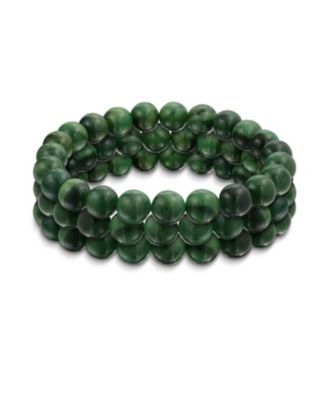 Set of 3 Natural Stone Bead Stretch Bracelets - Stackable