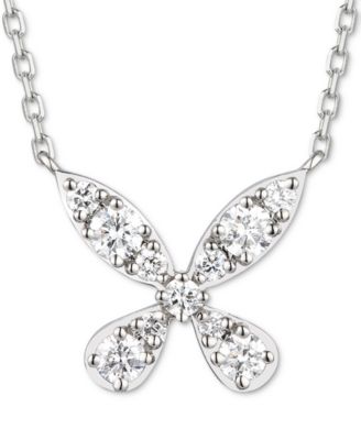 Le Vian - Vanilla Diamond Butterfly Inspired Cluster 19" Pendant Necklace (1/3 ct. t.w.) in Platinum