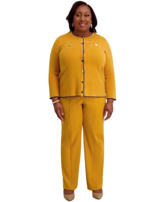 Round-Neck Long-Sleeve Button Front Cardigan, Regular & Plus 