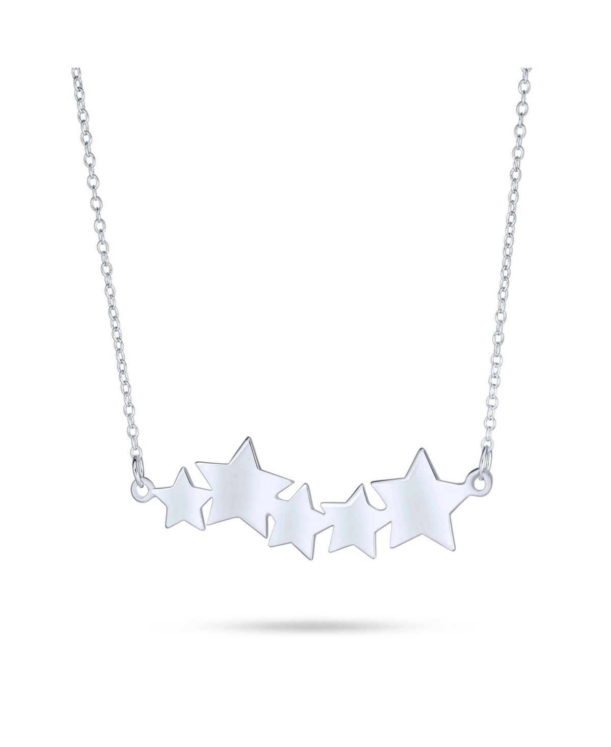 Name Plated Bar Sideways Horizontal Patriotic Usa American Rock Star Choker Station Necklace Gold Plated .925 Sterling Silver - Gold