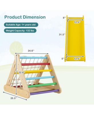 4 in 1 Triangle Climber Toy with Sliding Board and Climbing Net
