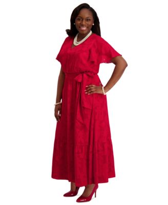 Flutter-Sleeve Smock-Waist Dress, Regular & Plus 