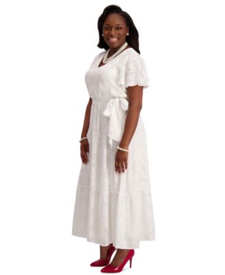 Flutter-Sleeve Smock-Waist Dress, Regular & Plus 