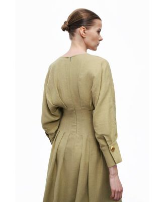 Women's Pleated Midi Dress