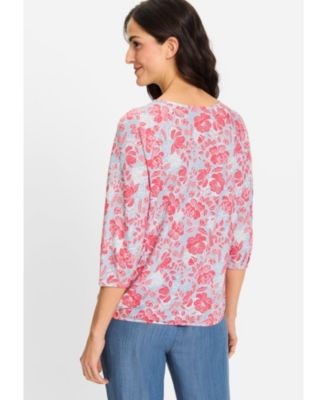 Women's Prairie Floral Keyhole Neck T-Shirt