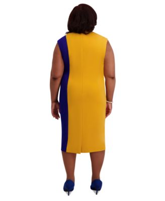 Women's Colorblocked Cap-Sleeve Dress, Regular & Plus Sizes