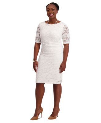 Women's Lace-Sleeve Sheath Dress, Regular & Plus Sizes