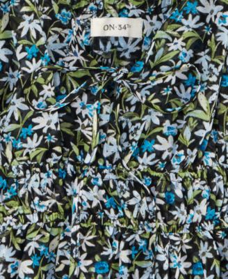 Women's Floral Flutter-Sleeve Tie Tank, Exclusively at Macy's