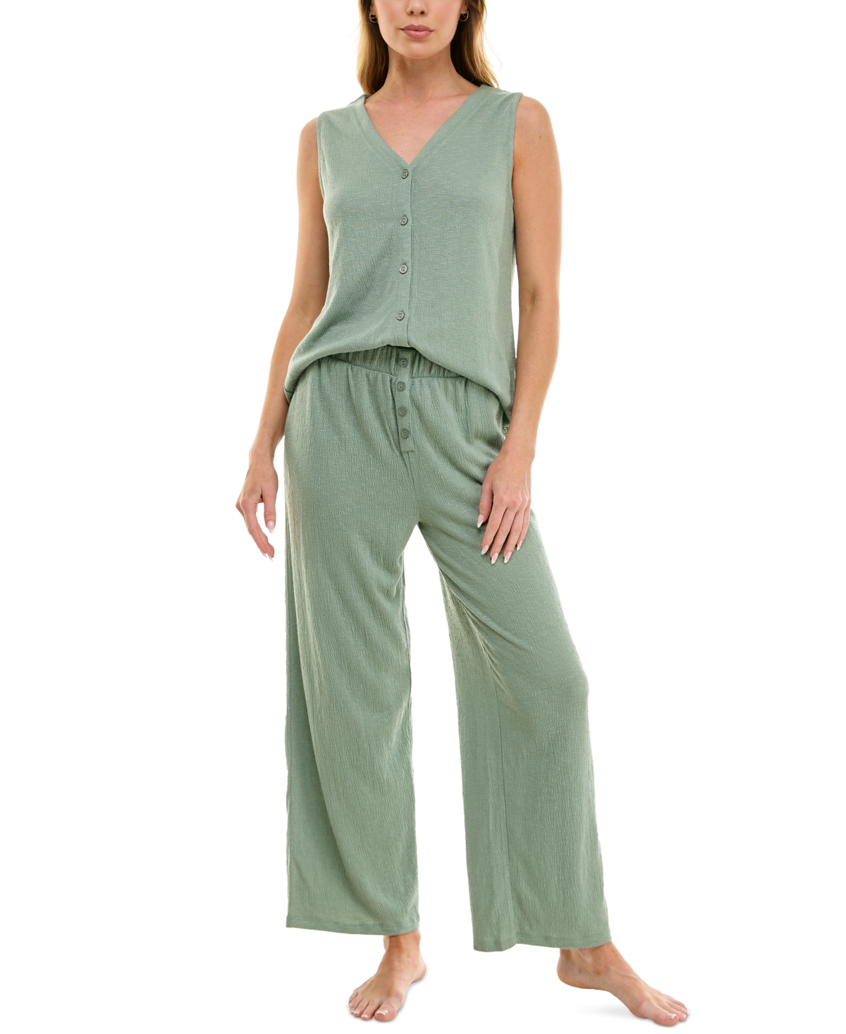 Women's Tank & Wide-Leg Pant Pajama Set - Dusty Rose