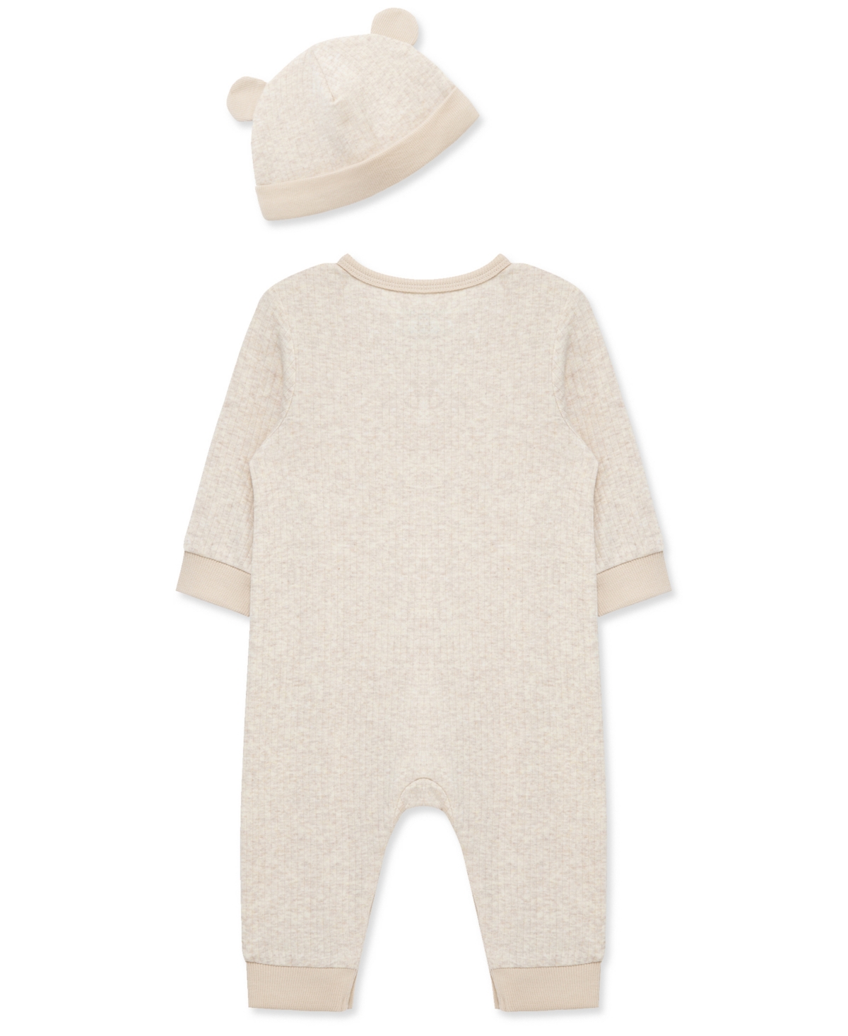 Little Me Baby Button-down Coverall & Hat Set In Neutral