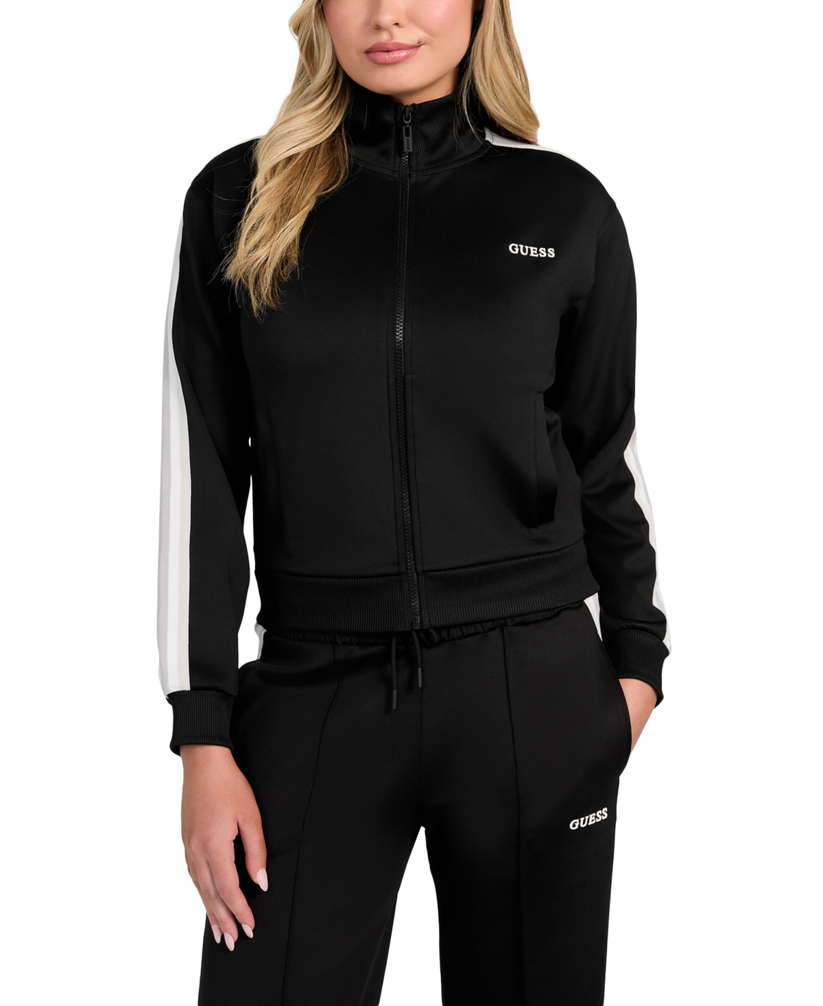 Guess Women's Yarrow Full-zip Scuba-knit Sweatshirt