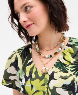 Women's Flutter-Sleeve Printed Textured Midi Dress, Exclusively at Macy's