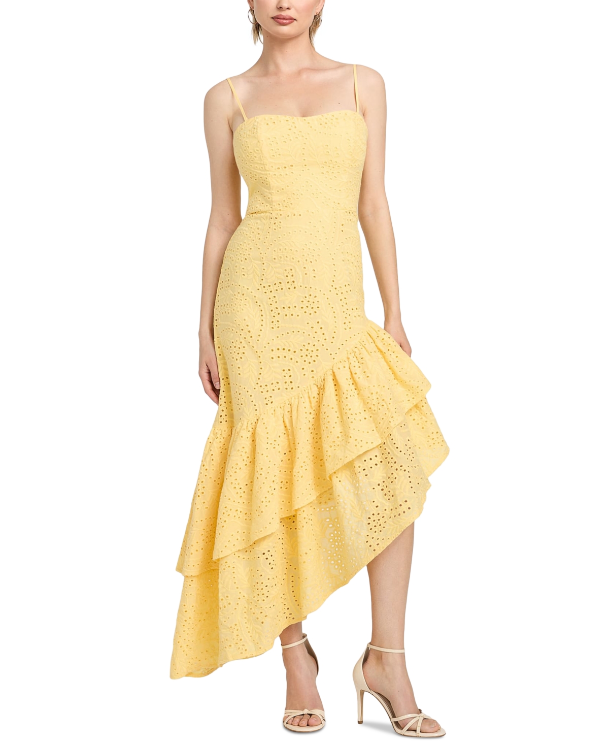 Guess Joyce Embroidered Eyelet Cotton High-low Dress